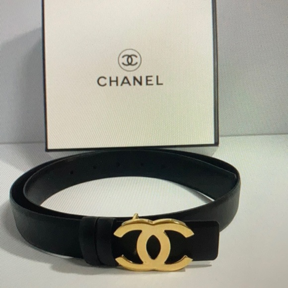 Chanel Black Belt with gold buckle Belts